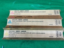 Ricoh C2551/C9125/LD625C Toner Lot Of 3 841501, 84502, 84503 Cyan Yellow Magenta