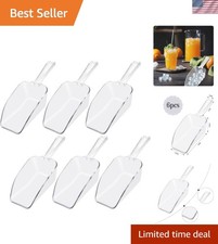 Cuchara de hielo de plástico transparente de 6 piezas de 7,6 pulgadas para congelador comida café popcom harina Dr...