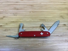Vtg Victorinox Pioneer 93mm Red Alox Swiss Army Knife with Old Cross EUC RARE