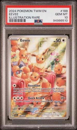 Pokémon Eevee TCG Twilight Masquerade Illustration Rare Card #188/167 PSA 10