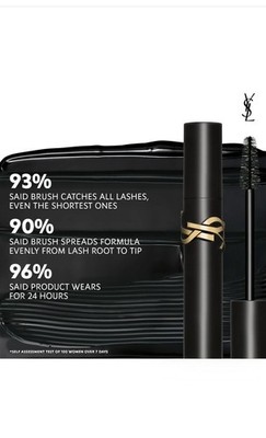 Yves Saint Laurent YSL Lash Clash Mascara Color: Black Noir #1,  Travel Size 2ml