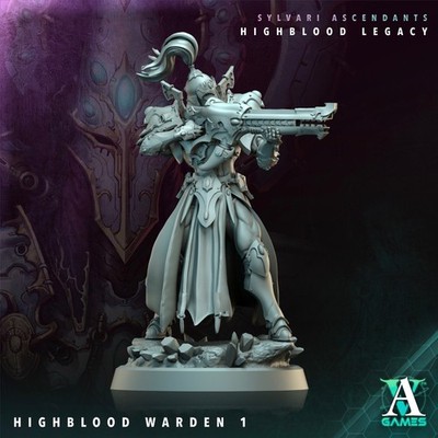 Highblood Warden - Space Elf - 3d Printed Miniature - Sci-Fi - D&D