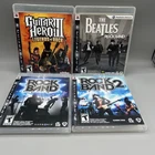 Lot of 4 PS3 Games Rock Band 1 & 2, Beatles, Guitar Hero III Legends of Rock CIB