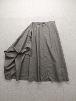 Atelier Jolie Women Skirt S Gray High Waist Maxi A Line Button Closure Wool
