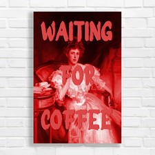Vibrant Waiting for Coffee Canvas Print Large Picture Wall Art