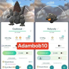 Pok mon Go - NON Shiny Size XXL Rolycoly / Coalossal - Trade 20K dust/ Mini PTC