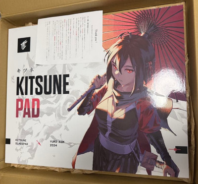 WALLHACK SKYPAD YUKI AIM 2024 Modell KITSUNE Glas Mauspad groß JAPAN GEBRAUCHT