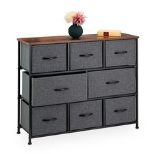 Kommode Schubladenschrank Sideboard Highboard 8 Schubladen grau/braun