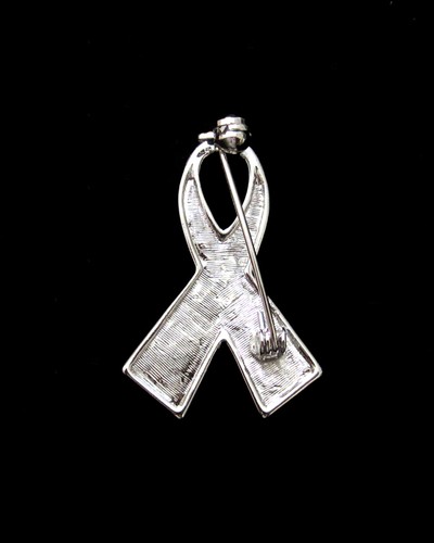 BROCHE DE CONCIENCIA DEL CÁNCER DE RIÑÓN CON ARCO DE CINTA NARANJA CRISTAL - Imagen 4 de 7