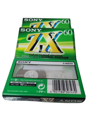 New, Factory Sealed Sony ZX60 Cassette Tapes Type I/ IEC I/ Normal