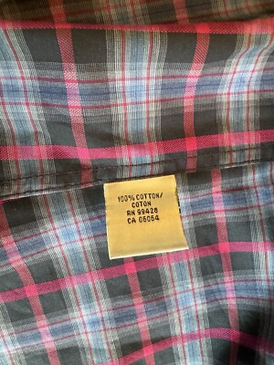 Bugatchi Uomo Men's plaid dress shirt Size M Cotton long sleeve