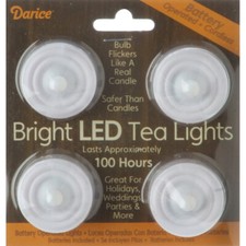 LED Tea Lights White 4 Piece