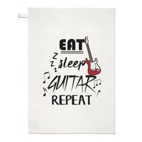 Eat Sleep Gitarre Dupliziert Geschirrtuch SpüLlappen Musik Rock N Roll Gitarrist