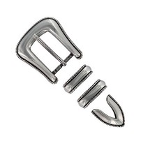WESTERN BUCKLE ANTIQUE ROPE EDGE 4 piece Set BELT BUCKLE SET FITS 1 inch wide