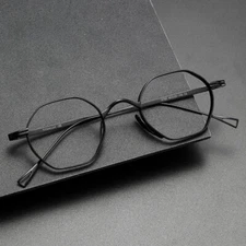 Polygon Titanium Eyeglass frame Retro Full Rim Eyewear Women Men Glasses Fashion