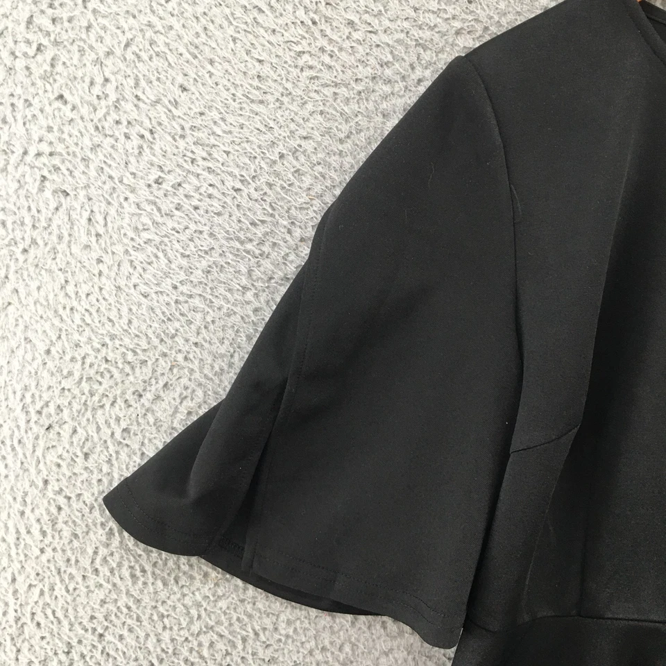 Allegra K 层叠衬衫上衣女式 XL 黑色郁金香短袖休闲新品 — 第 3/4 张图片