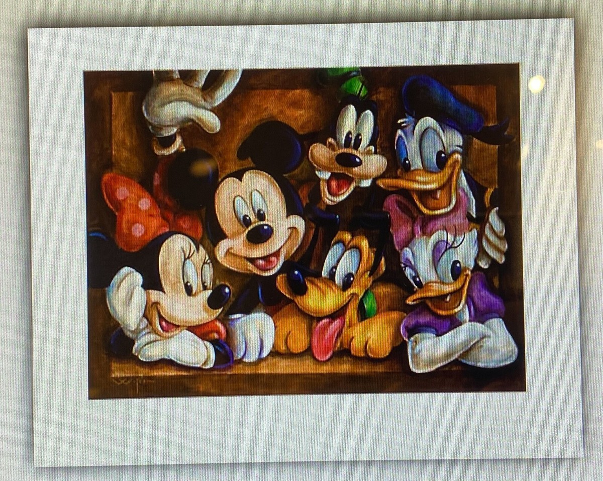 Disney Mickey Minnie Mouse Donald Daisy Duck Pluto Goofy Art Print
