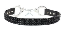 Handcuff Belt Black Gun Metal Stud Punk Goth Fetish Rockabilly Thrash Metal 