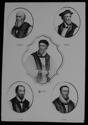 CRANMER LATIMER AND RIDLEY C1890 Magic Lantern Slide MARTYRS