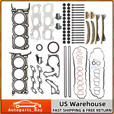 G6DH Head Gasket Bolt Set Timing Chain Kit For Sorento Hyundai Kia 3.3L V6 12-17
