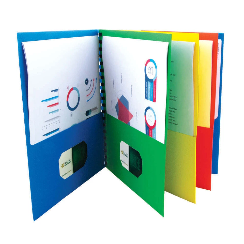 (12/Pack) BAZIC Assorted Color 8-Pocket Folder - Image 2 of 4