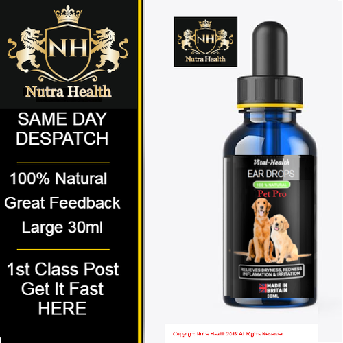 Ear Infection Drops for Dogs Strong Natural Antibiotic, SAME DAY