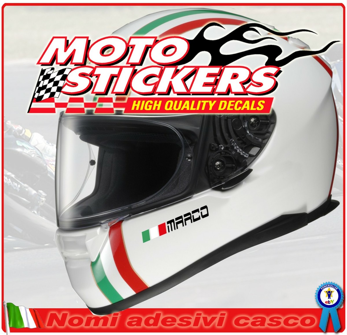 Names Stickers Helmet Flag for Chin Helmet Motorcycle Car