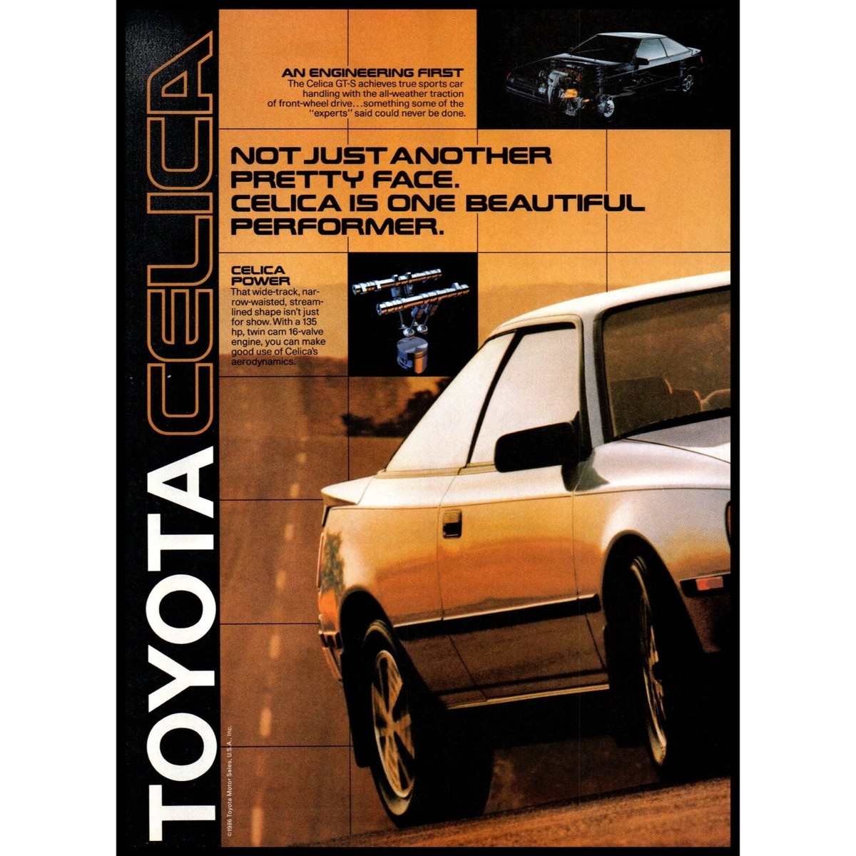 ESPRIT'S GRAPHIC WORK 1984-1986【メルカリ最安値】 1986 Toyota Celica Sports Car 2 Page Vintage Print Ad Japan Import