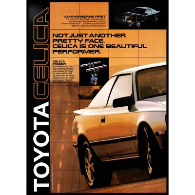 1986 Toyota Celica Sports Car 2 Page Vintage Print Ad Japan Import