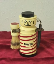 Vtg Dandy Dan Barber Container Schick M14 Razor Made Rite Brush Pure Bristle