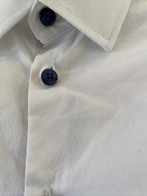 christian lacroix white dress shirt Christian Lacroix White Cotton Button Down Shirt M 15 1/2 Contemporary Fit