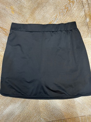 J Crew Black Skort/Skirt Large Rounded Hem Stretchy Waist 34” Length 18” - Picture 6 of 6