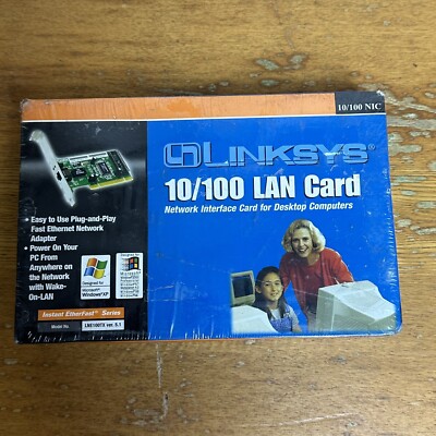 New Linksys EtherFast 10/100 LNE100TX LAN Card PCI Adapter Ethernet Card Sealed