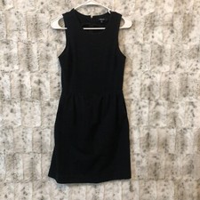 MADEWELL Dress XS Black Sleeveless Zipper Jersey Knit Cotton Dress Pockets