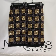 Vintage Jean For Joseph Le Bon Sequin Beaded Skirt With 8 Inch Slit