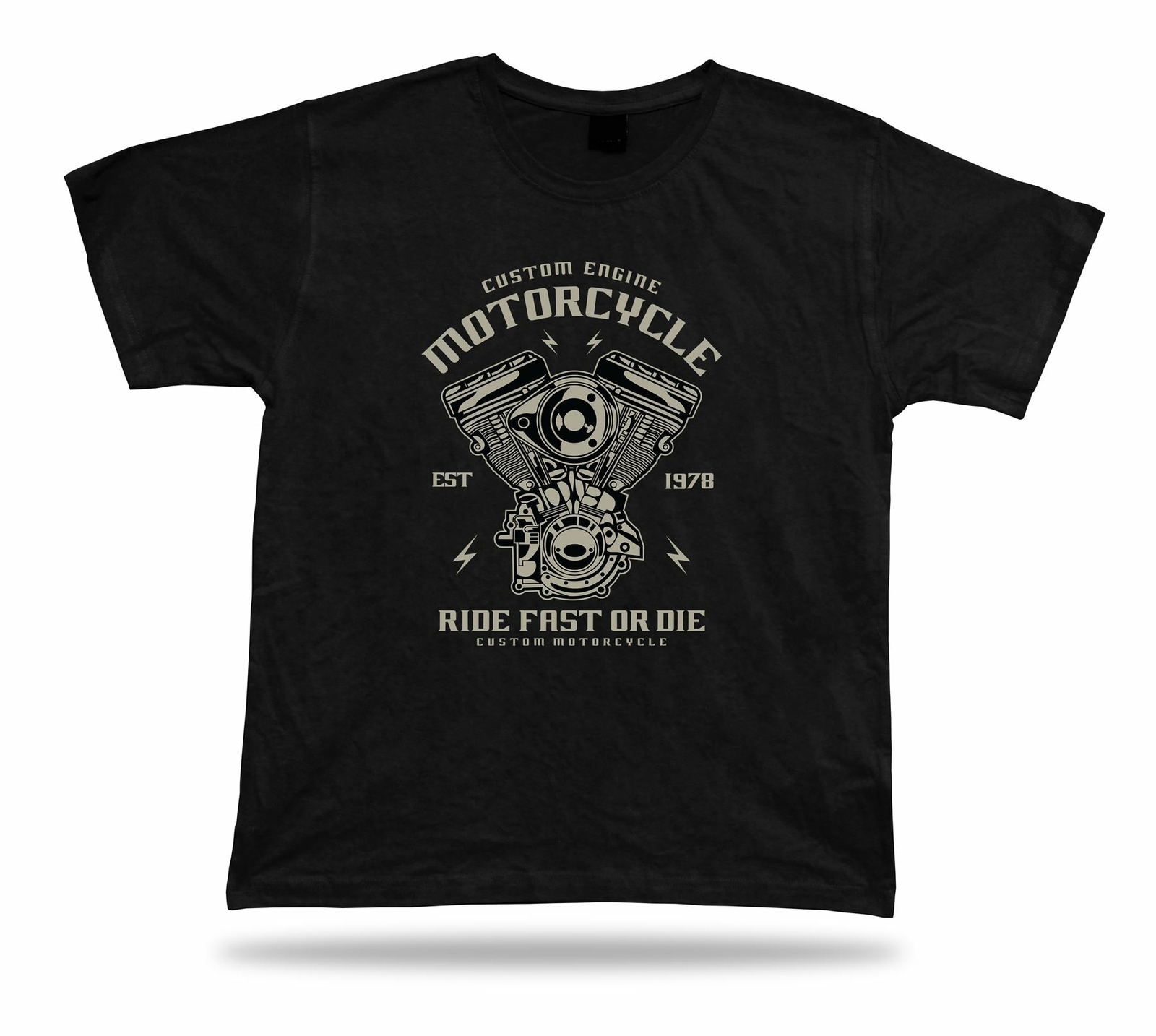 Motorcyle ride fast or die stylish cool modern t shirt design tee present