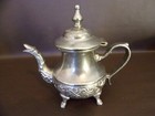 Footed Hinged Lid Vintage Teapot With Serpent Style Spout