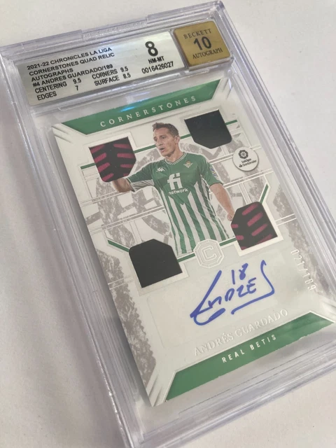 2021-22 Panini Chronicles La Liga Quad Relic Auto ANDRES GUARDADO Real Betis BGS