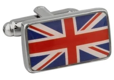 United Kingdom Flag Great Britain Pair Cufflinks Gift Box & Polishing Cloth