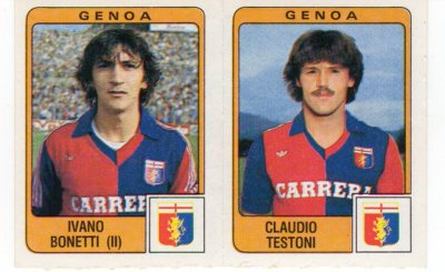 PANINI FOOTBALLERS 1984/85 NEW figure number 389 GENOA BONETTI TESTONI