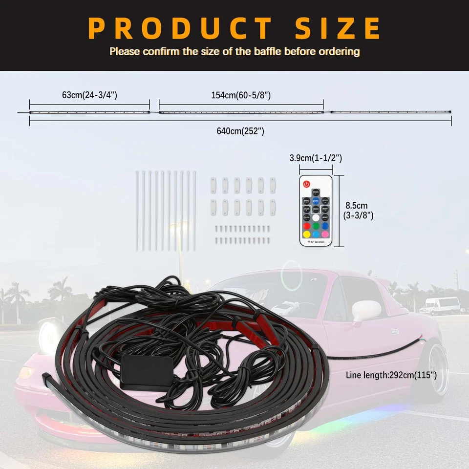 Для Mercedes-Benz 6PC RGB многоцветный светодиодный подсветки полоска света Bluetooth - Изображение 2 из 4