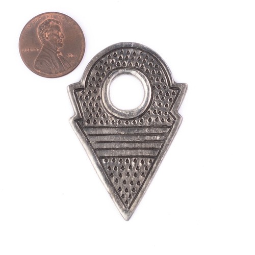 Silver Talhakimt Arrow Pendant Nigeria African White Metal Large Hole Handmade - Picture 3 of 3