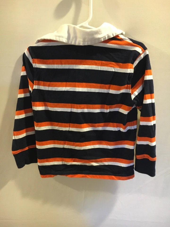 Camisa de Rugby Chaps Bebé Niño Pequeño Niños Talla 2 - 2T Manga Larga Azul Marino Naranja I1 Foto 2 de 3