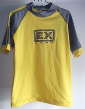 Solar Suit Rash Guard Swim Shirt 18 Adult Large Med Yellow  Gray Chloresist