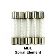 5 Pack of Buss MDL-3/10, 0.300A 250V Time Delay Slow Blow Glass Body Fuses