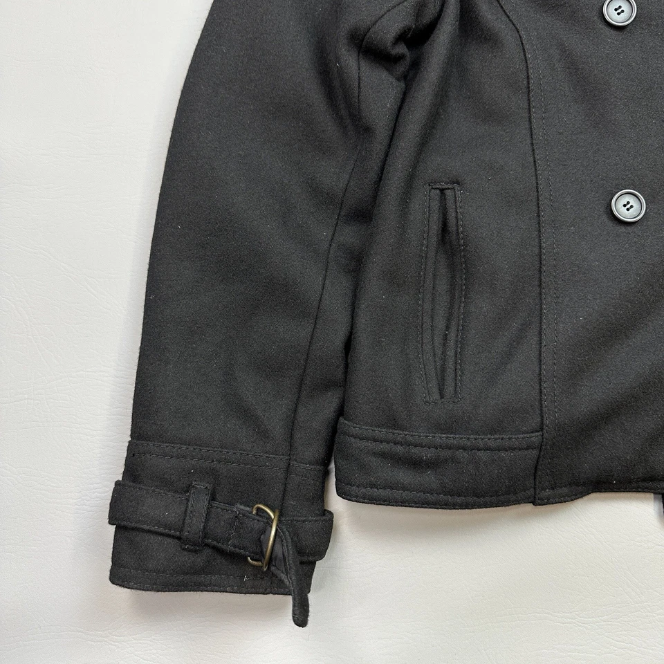 Chaqueta De Colección Walt Disney World Para Mujer Mediana Negra Mezcla Lana Chaquetón 71 Logo Foto 2 de 4