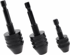 3PCS Miniature Drill Collet Set - Triple Jaw Clamp, Flat Tail, Brass, DIY Electr