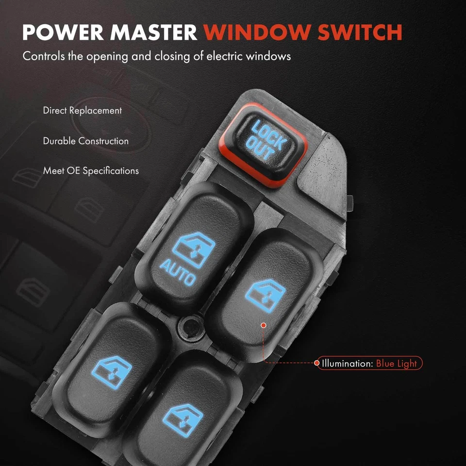 Interruptor de ventana eléctrica del conductor delantero para Chevrolet Lumina 1995 1996 1997 1998-2001 Foto 3 de 4