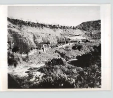 CAVE CATHEDRALS Temples of AJANTA India River Waghora INDIA 1947 Press Photo