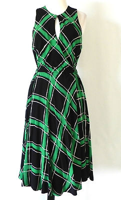 Maple Wrap Dress Swing Fit-Flared Sleeveless Multi-Color Rayon Size 2